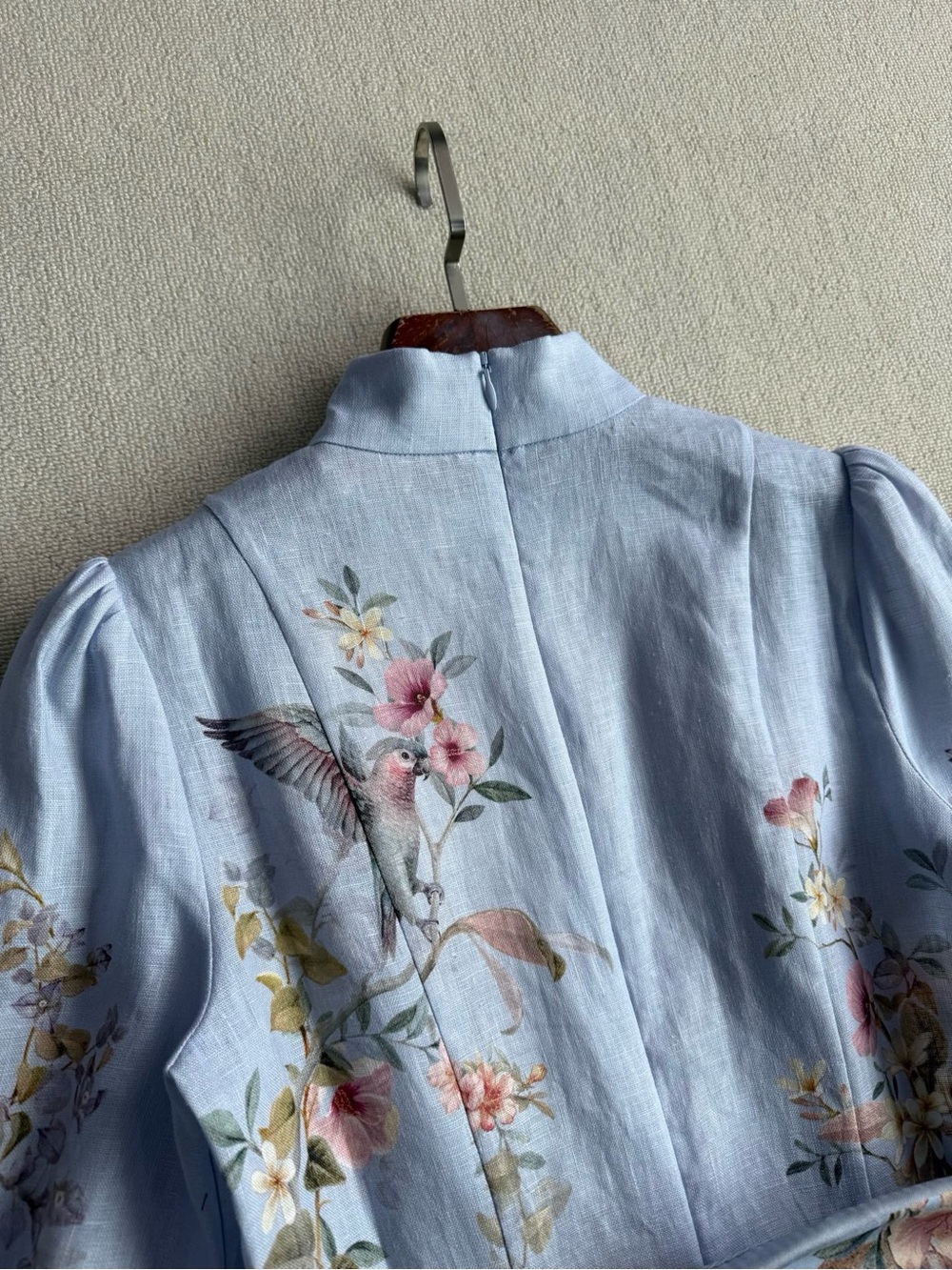 NWOT Zimmermann Floral Linen Mini Dress in Light Lavender, Size AU 0/1/2/3 - Picture 8 of 13